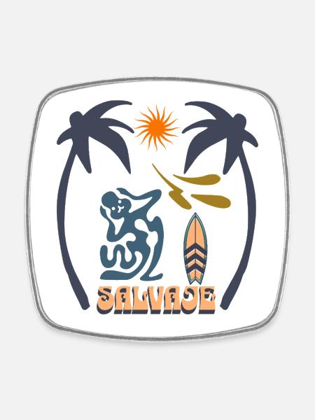 Surf Salvaje- Sewage alert UK - Square fridge magnet - white
