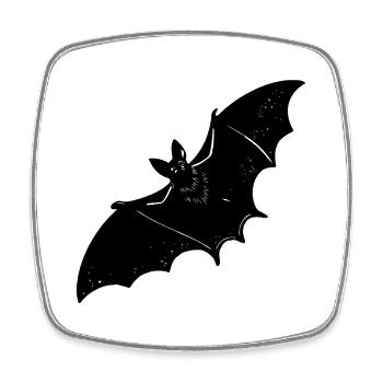 Bat in Scary Flight - Square fridge magnet - white - Front