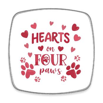 Hearts Love Pets - Square fridge magnet - white - Front
