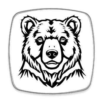 Bear Bear Head Bears T-shirt Gift - Square fridge magnet - white - Front