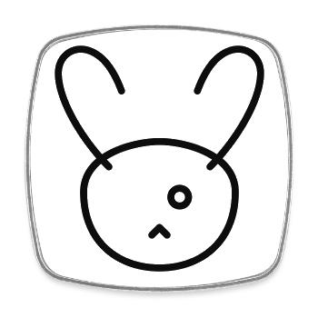 minimal hase - Viereckiger Kühlschrankmagnet - Weiß - Vorne