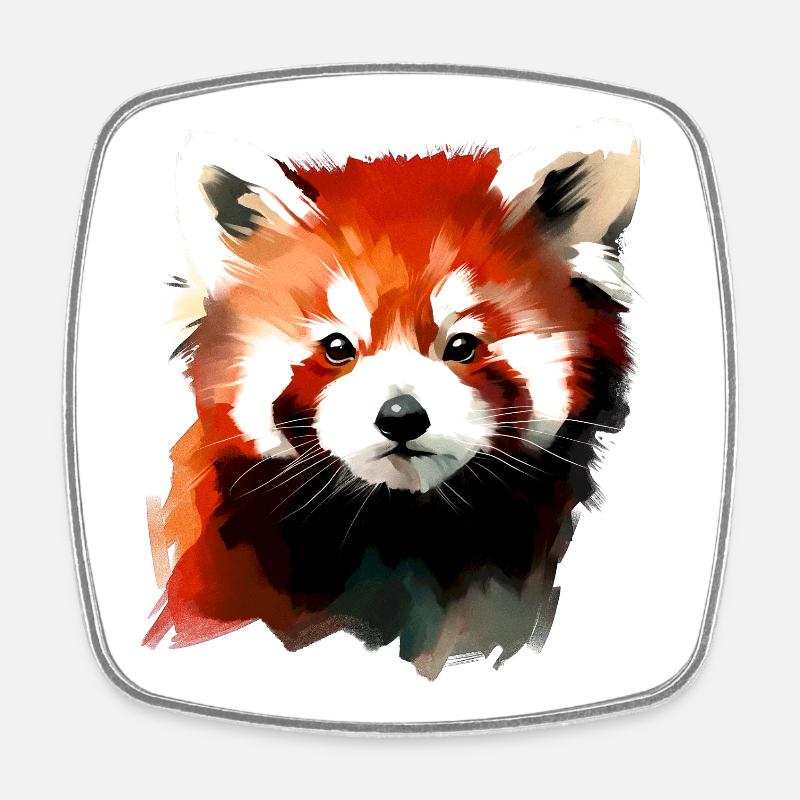 petit panda - Magnet carré - blanc