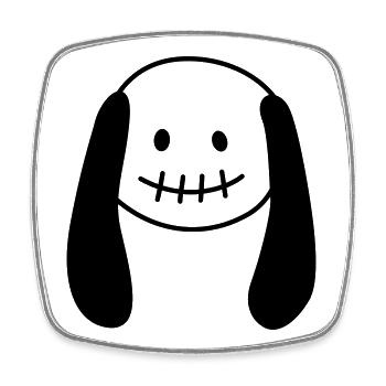 Zombie Doll – Cute & Creepy Combined - Square fridge magnet - white - Front