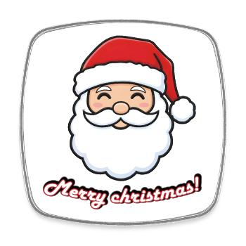 Santa Smiling Frohe Weihnachten - Viereckiger Kühlschrankmagnet - Weiß - Vorne