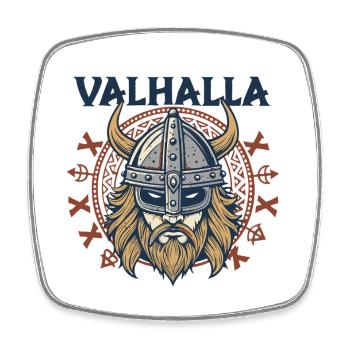 Walhalla Wikinger Helm Illustration - Viereckiger Kühlschrankmagnet - Weiß - Vorne