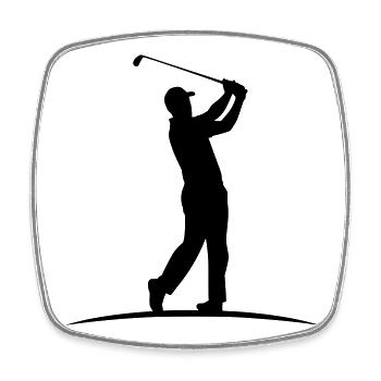 Illustration de silhouette de golfeur - Magnet carré - blanc - Devant