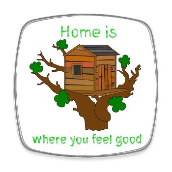 Treehouse with saying - Square fridge magnet - white - Front