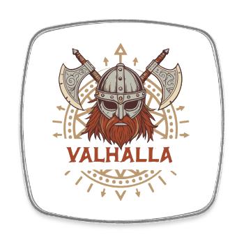 Valhalla Viking Axe & Beard - Square fridge magnet - white - Front