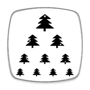 Weihnachtsbaum Sehtest - Viereckiger Kühlschrankmagnet - Weiß - Vorne