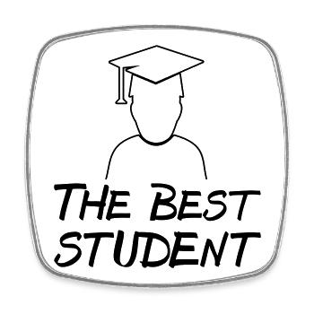 Best Student - Square fridge magnet - white - Front