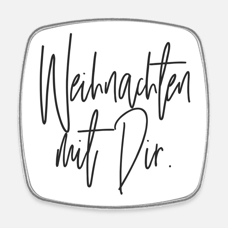 Noël avec toi Écriture manuscrite - Magnet carré - blanc