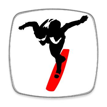 Surfer sur le ciel - Magnet carré - blanc - Devant