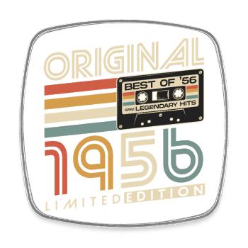Vintage 1956 Jahrgang Retro Geburtstag Geschenk - Viereckiger Kühlschrankmagnet - Weiß - Vorne