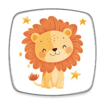 Leo with starry sky - Square fridge magnet - white - Front