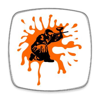Paintball - Viereckiger Kühlschrankmagnet - Weiß - Vorne