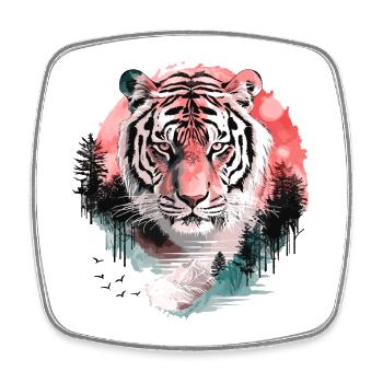 Tiger, Tigerhead, Big Cat, Nature, Wilderness, Wild, Strong - Square fridge magnet - white - Front
