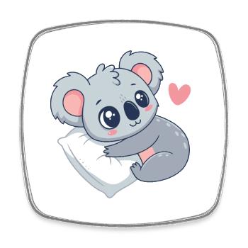 Kuscheliger Koala auf Pastellkissen - Viereckiger Kühlschrankmagnet - Weiß - Vorne