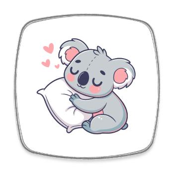 Koala Câlin Coeur Doux - Magnet carré - blanc - Devant