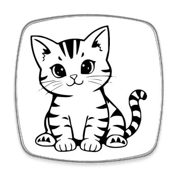 Katze Kätzchen Katzenshirt Katzen T-shirt Geschenk - Viereckiger Kühlschrankmagnet - Weiß - Vorne