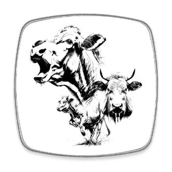 The Three Cows - Square fridge magnet - white - Front