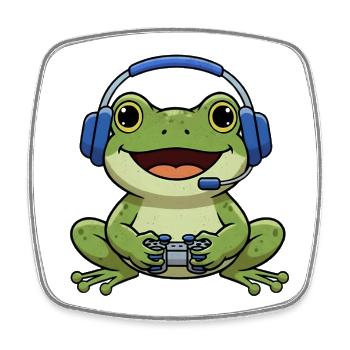 Grenouille pendant le jeu - Magnet carré - blanc - Devant