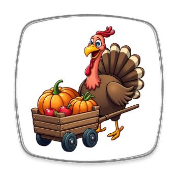 Thanksgiving Lustiger Thanksgiving Truthahn - Viereckiger Kühlschrankmagnet - Weiß - Vorne
