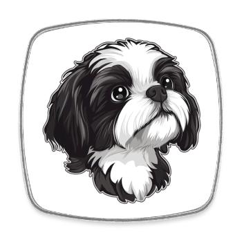 Shih Tzu - Viereckiger Kühlschrankmagnet - Weiß - Vorne