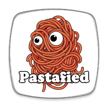 Monstre de nouilles pastatiques - Magnet carré - blanc - Devant