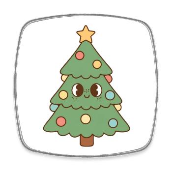 Christmas tree - Square fridge magnet - white - Front