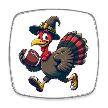 Thanksgiving Football Truthahn - Viereckiger Kühlschrankmagnet - Weiß - Vorne