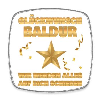 Colleague Baldur - Square fridge magnet - white - Front