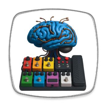 PEDALBOARD BRAIN - sound & vision - Magnet carré - blanc - Devant