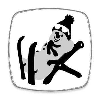 Bonhomme de neige - Magnet carré - blanc - Devant