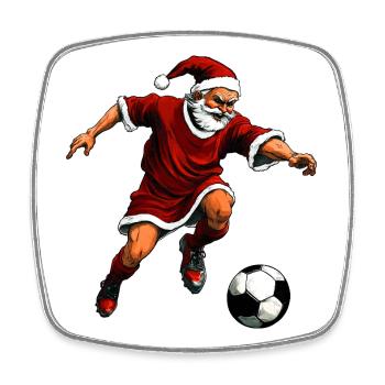 Weihnachten Fussballer - Viereckiger Kühlschrankmagnet - Weiß - Vorne