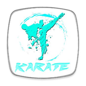 Karaté - Magnet carré - blanc - Devant