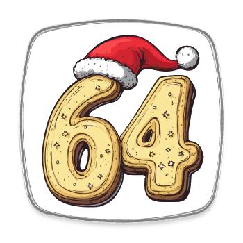 64 Number Cookie Christmas - Square fridge magnet - white - Front