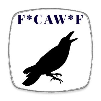 FCAWF Funny Crow Bird Design - Square fridge magnet - white - Front