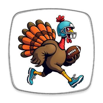 Thanksgiving Football Truthahn - Viereckiger Kühlschrankmagnet - Weiß - Vorne