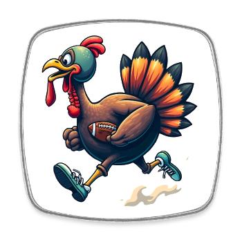 Thanksgiving Football Truthahn - Viereckiger Kühlschrankmagnet - Weiß - Vorne