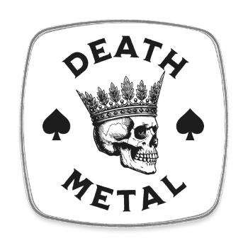 Crowned Skull Death Metal - Square fridge magnet - white - Front