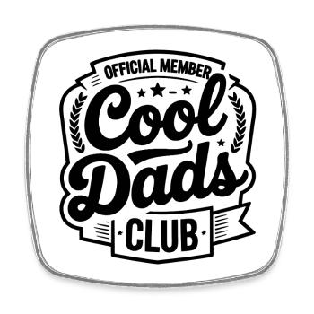 Official Member – Cool Dads Club - Square fridge magnet - white - Front