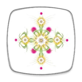 Edelweiss Ornament – Alpine Flower Composition - Square fridge magnet - white - Front