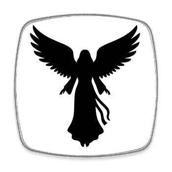 Angel angel wings silhouette simple - Square fridge magnet - white - Front