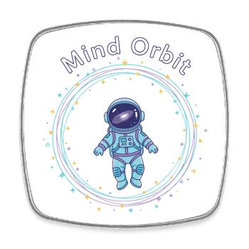 Astronaut im Gedanken-Orbit - Viereckiger Kühlschrankmagnet - Weiß - Vorne