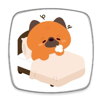 Tired German Shepherd Puppy - Square fridge magnet - white - Front