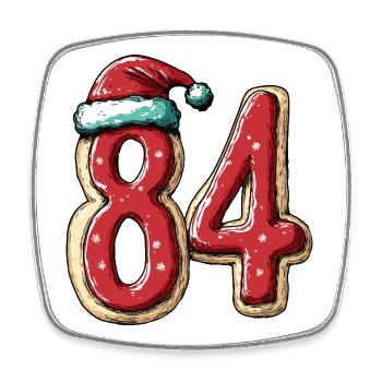 84 Number Biscuit Christmas - Square fridge magnet - white - Front
