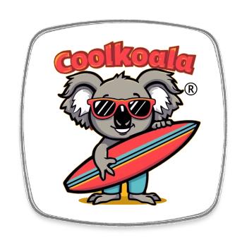 Koala Surfer mit Sonnenbrille - Viereckiger Kühlschrankmagnet - Weiß - Vorne