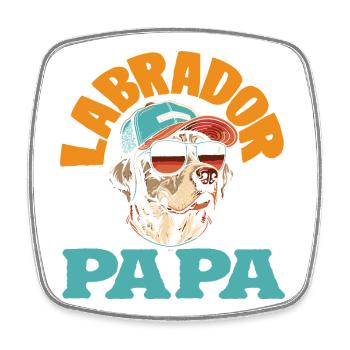 Astuces du Labrador - Magnet carré - blanc - Devant