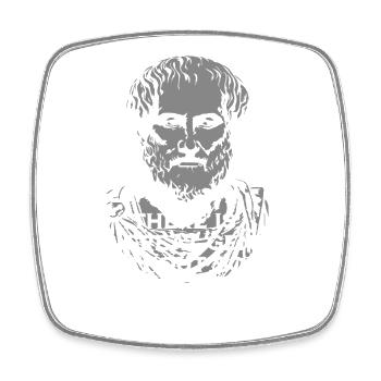Aristotle Quote Portrait: Genius & Madness - Square fridge magnet - white - Front