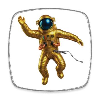 GOLDEN SPACEMAN – Geek & Science-Fiction - Viereckiger Kühlschrankmagnet - Weiß - Vorne